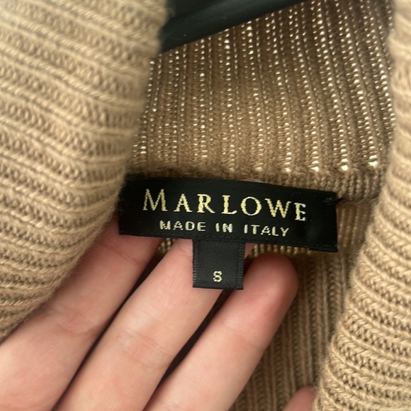 Marlowe tan camel cashmere turtleneck - Picture 3 of 4